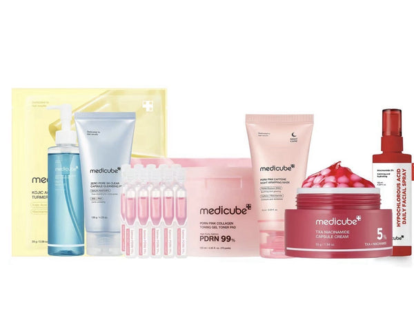 Medicube Skin Care Set Hydrating Kojic Acid Niacinamide Cream Mask Spray Pad