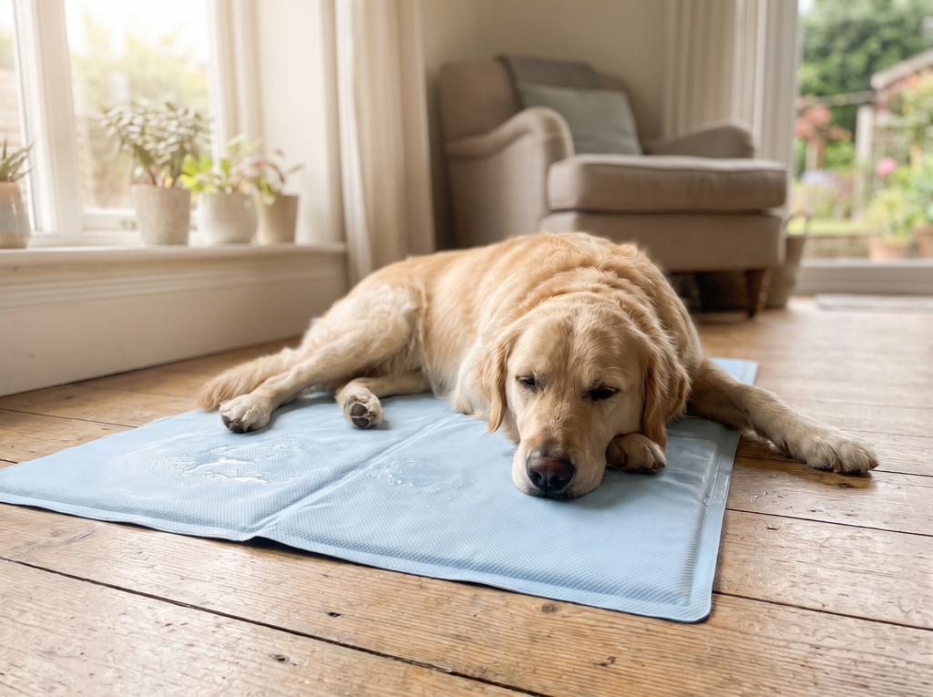 Dog lying on the Arctic Cooling Mat